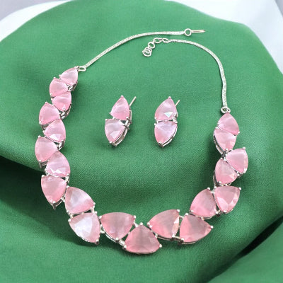 Pink Cubic Zirconia Jewellery Set