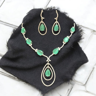 Turquoise Blue Zirconia Jewellery Set