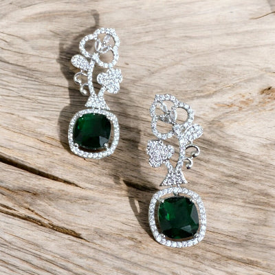 EMERALD GREEN ZIRCONIA DANGLERS