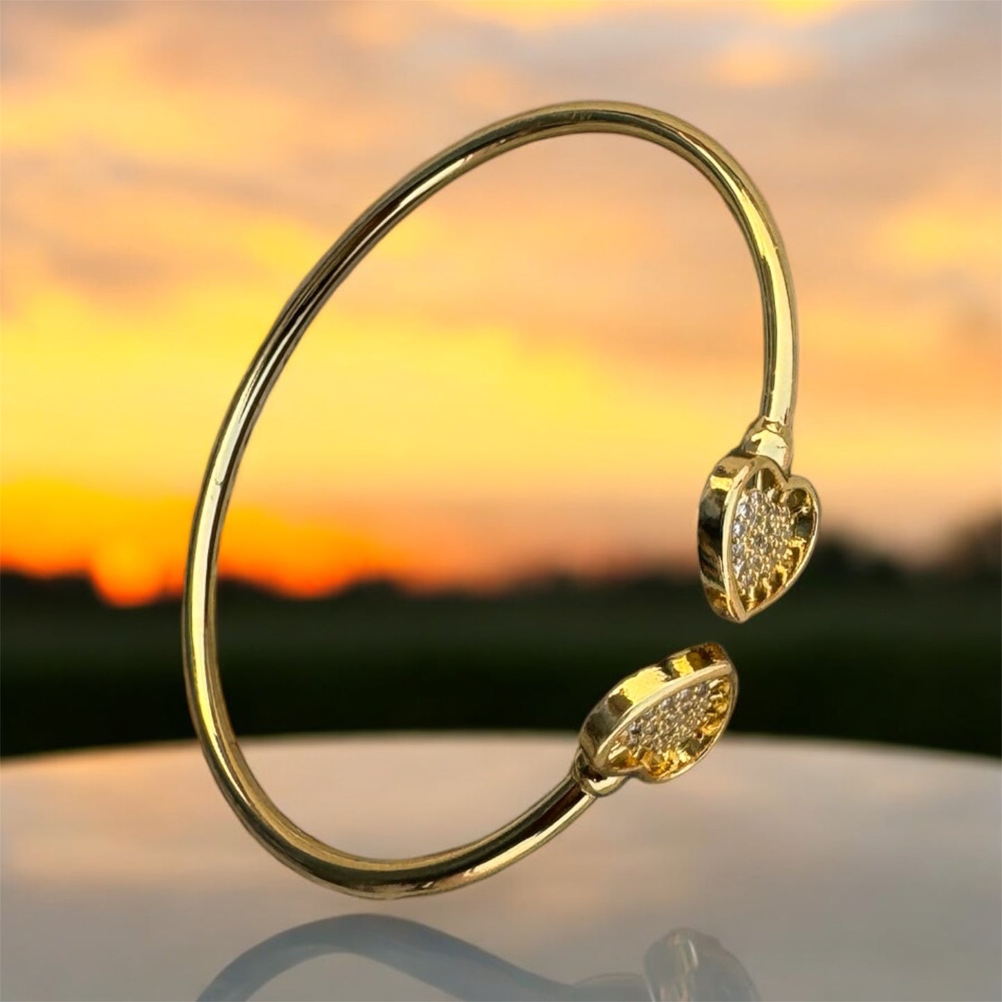 Plain Stainless Steel Bracelet with Heart