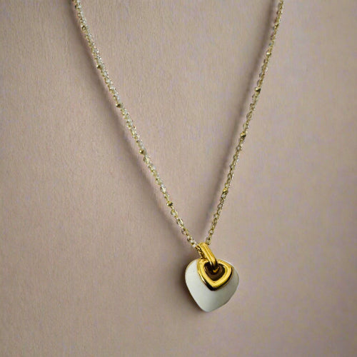 Enamel White Heart Necklace