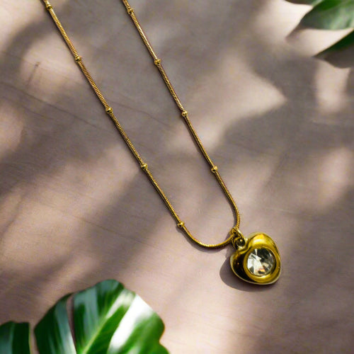 Heart Gem Stone Necklace