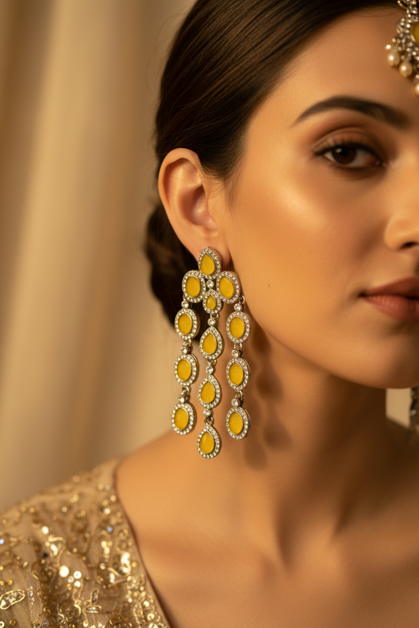 Yellow Diamond Stone Dangler