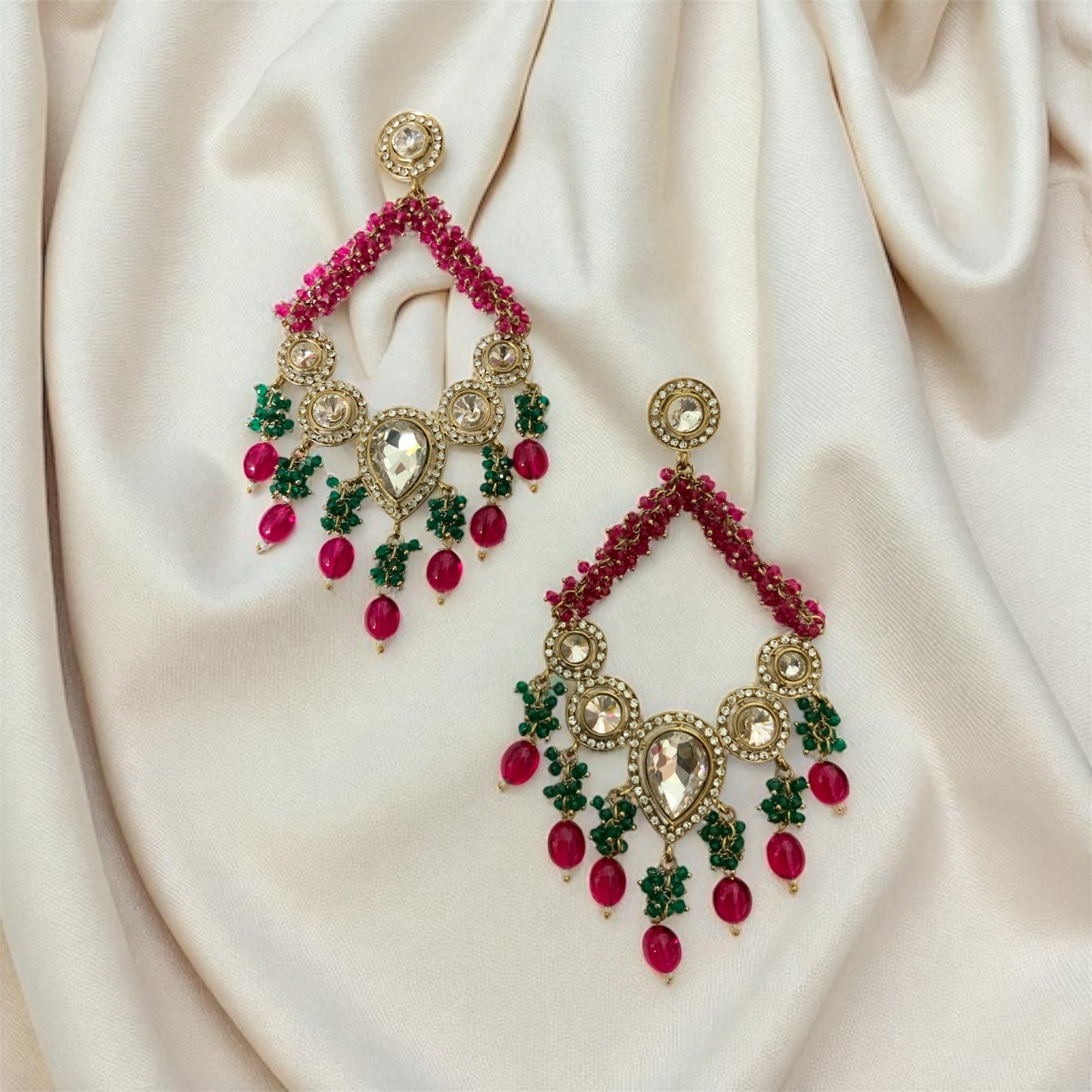 Rani Pink Deepika Chandbali