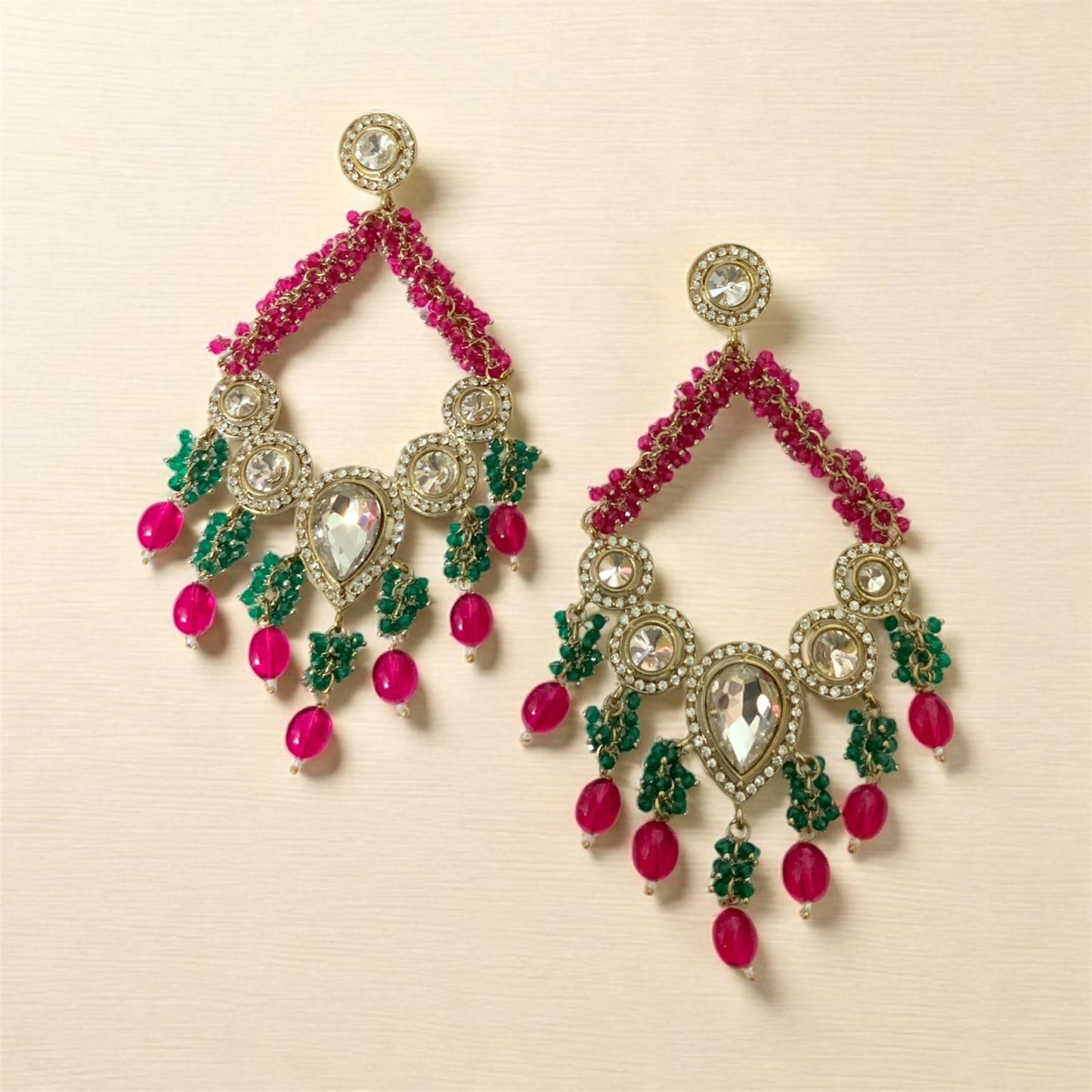 Rani Pink Deepika Chandbali