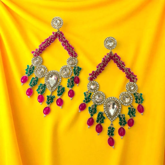 Rani Pink Deepika Chandbali