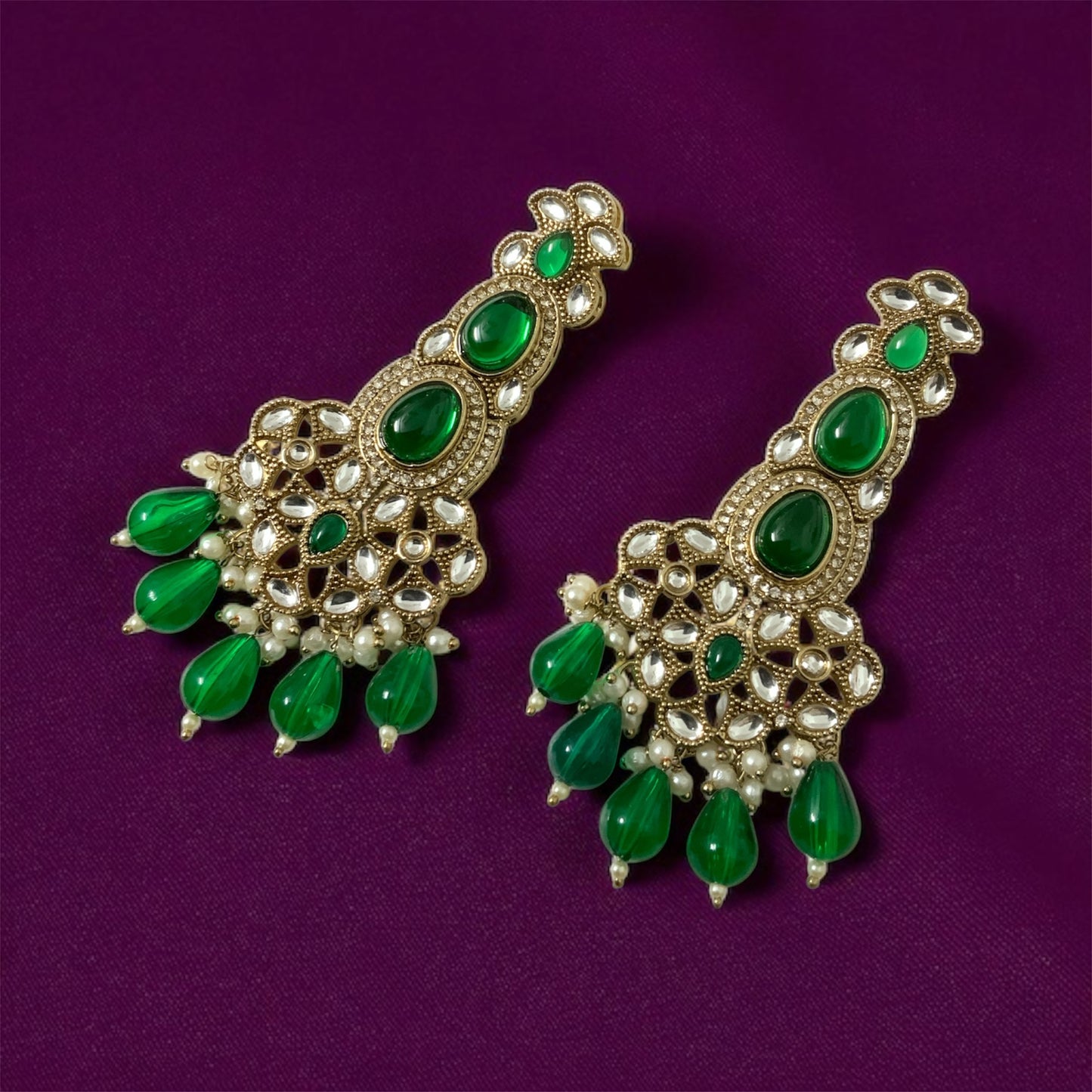 Emerald Green Designer Chandbali