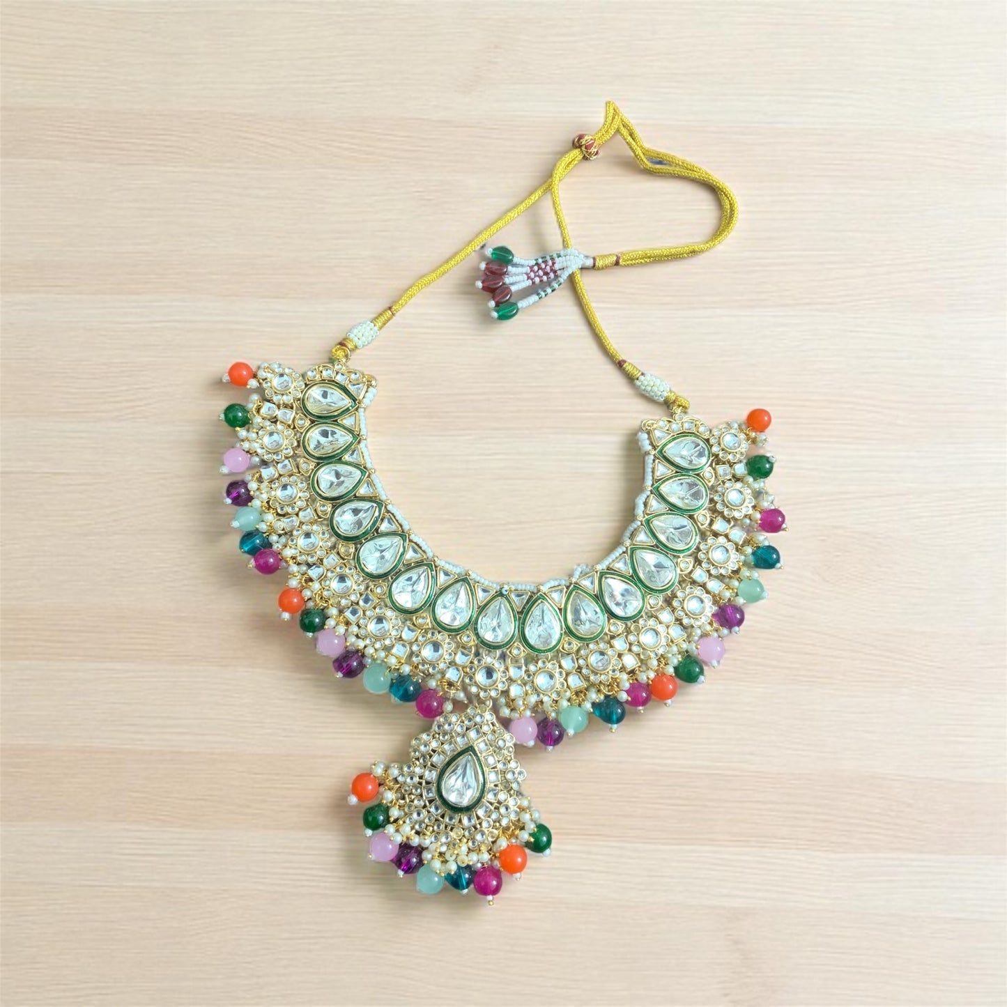 Multicolour-Ivory Kundan Set