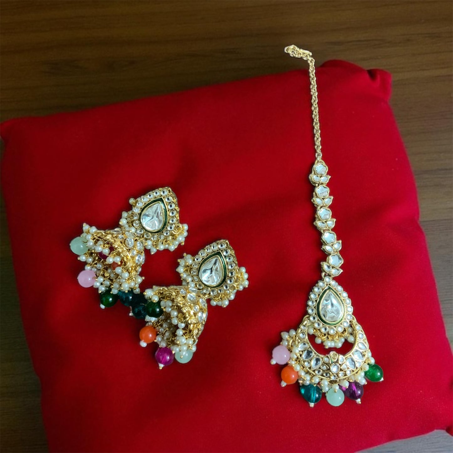 Multicolour-Ivory Kundan Set