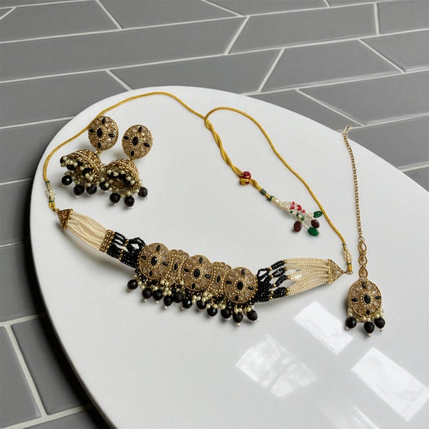 Black Choker Jewellery Set