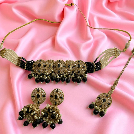 Black Choker Jewellery Set