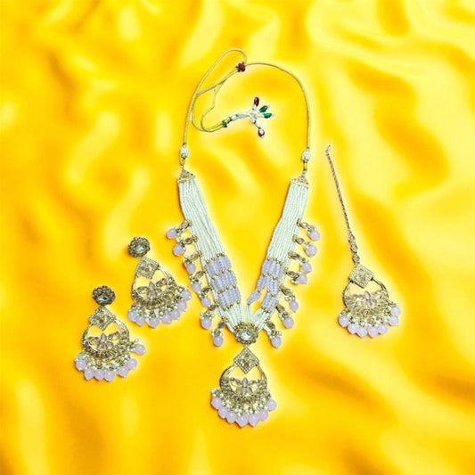Lavender Kundan Jewellery Set