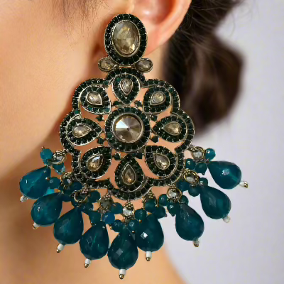Emerald Blue Chandbali