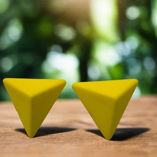Yellow 3D Earrings