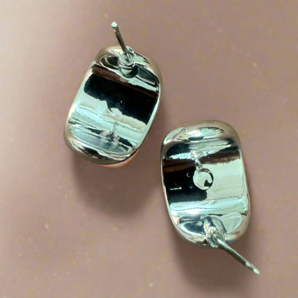 Sliver Half Moon Tea Drop Earrings