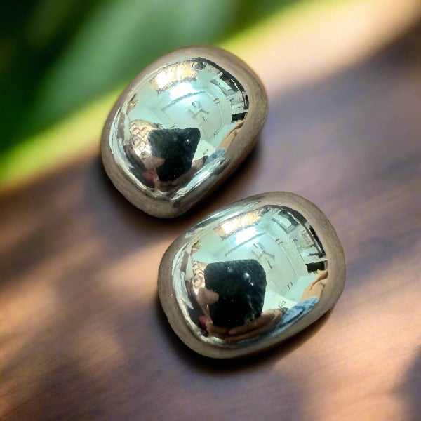 Sliver Half Moon Tea Drop Earrings