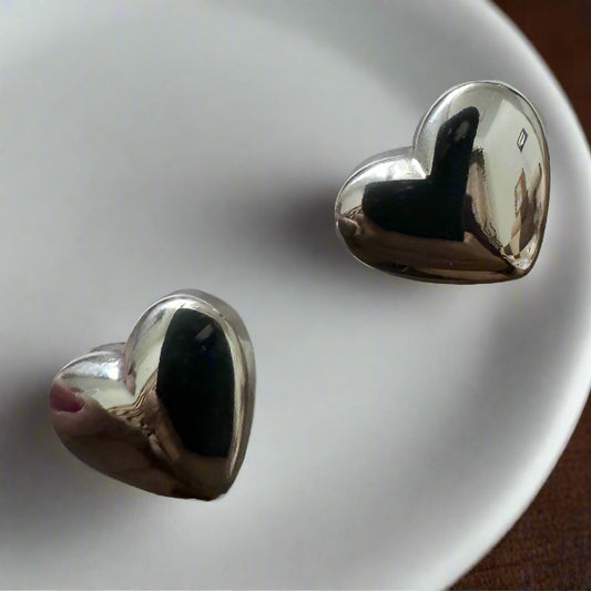 Sliver Little Heart Studs