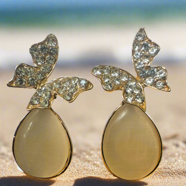 Monalisa Stone Butterfly Drop Earrings