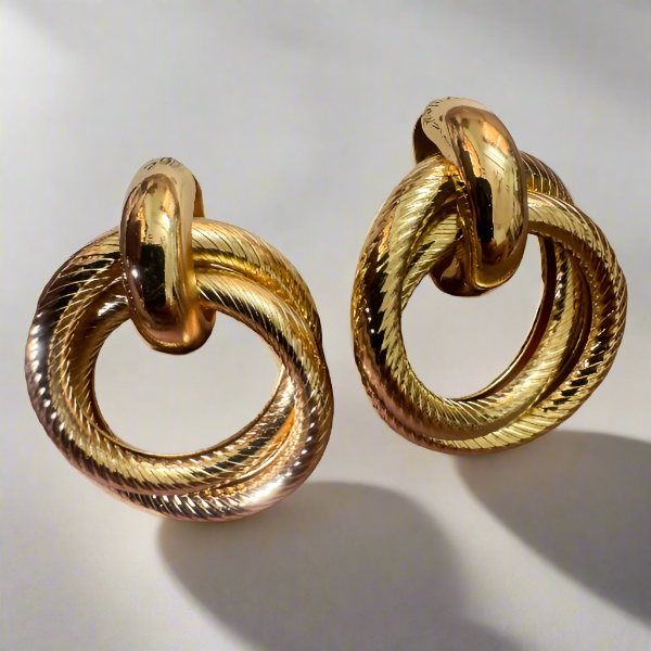 Golden Swirl Drop Earrings
