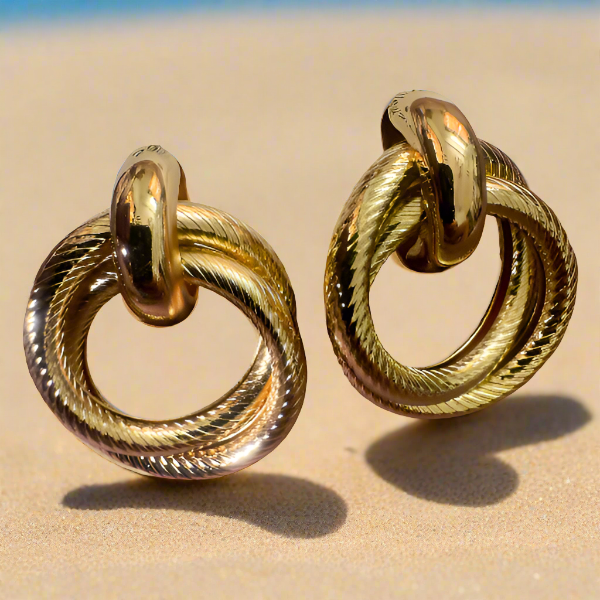 Golden Swirl Drop Earrings
