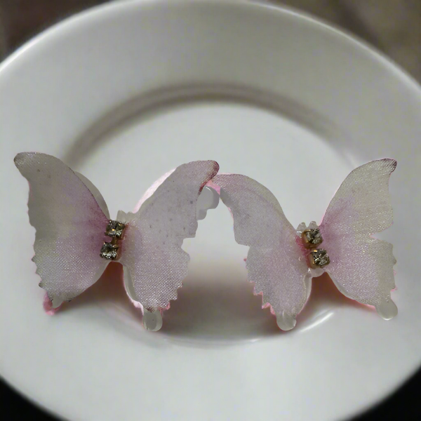 Pink Butterfly Studs