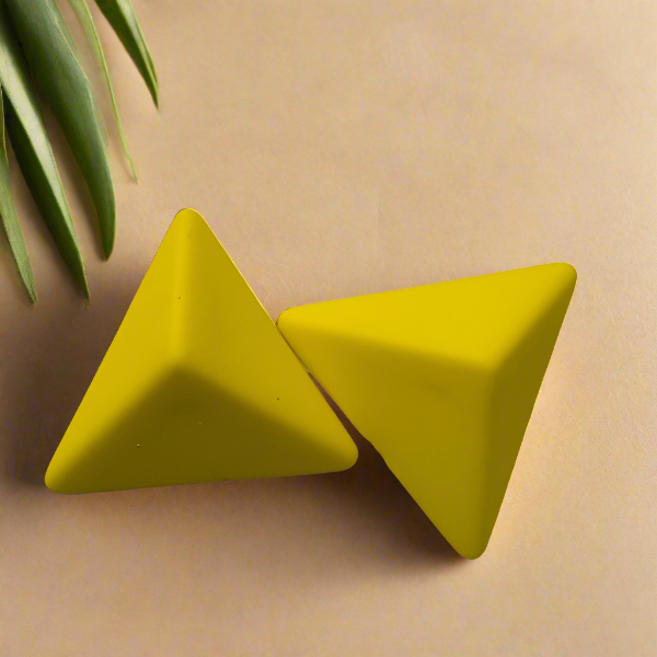 Yellow 3D Earrings