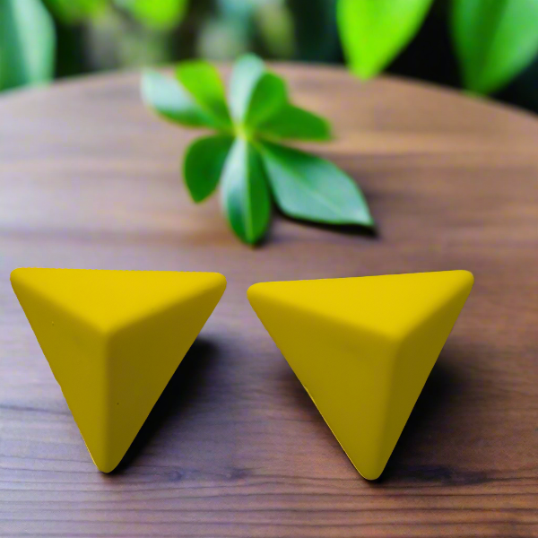 Yellow 3D Earrings