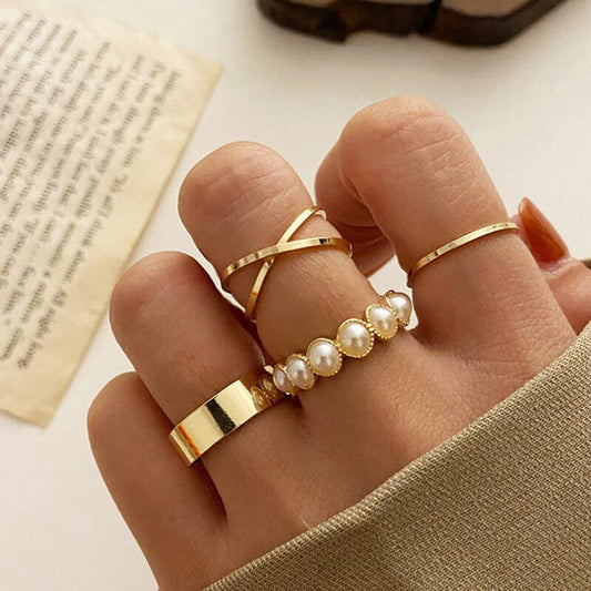 Gold Plated Set of 4 Rings