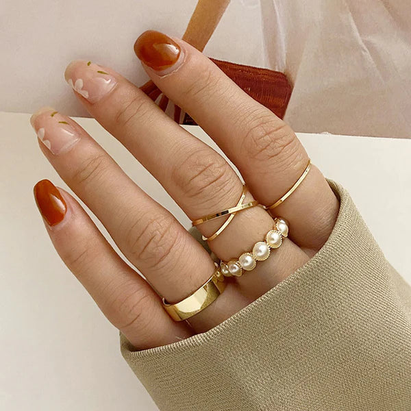 Gold Plated Set of 4 Rings
