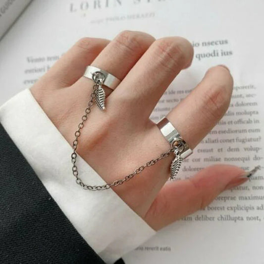 Sliver Leaf Chain Rings