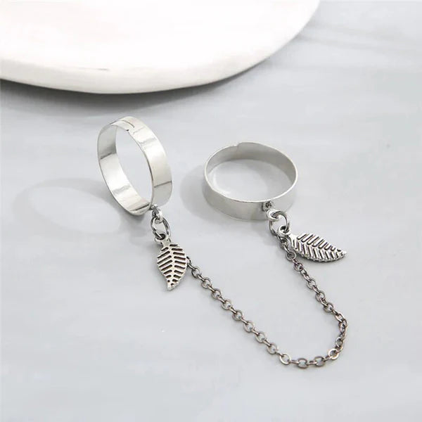 Sliver Leaf Chain Rings