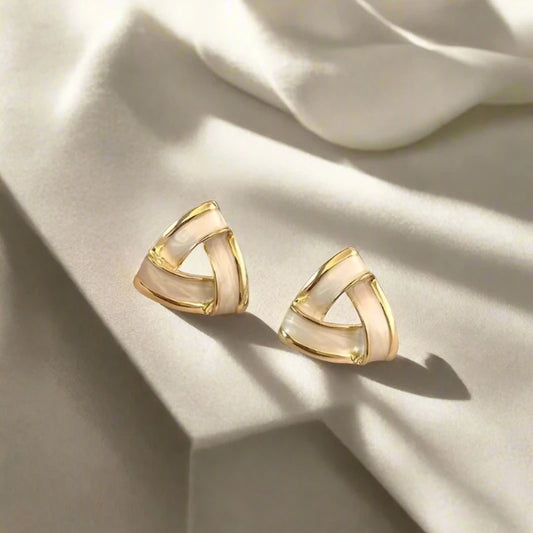 White Triangular Shaped Studs