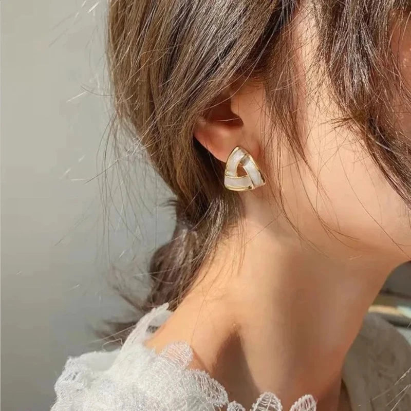 White Triangular Shaped Studs