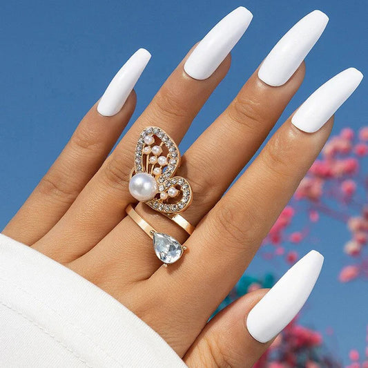 Half Butterfly Cocktail Ring