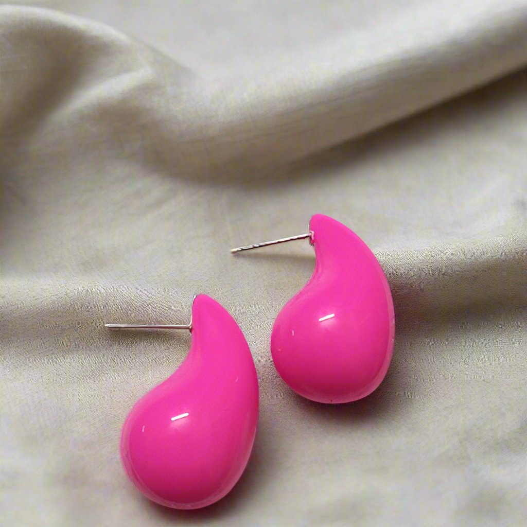 Pink tea drop earrings