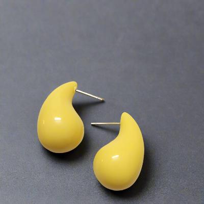 Yellow tea drop earrings