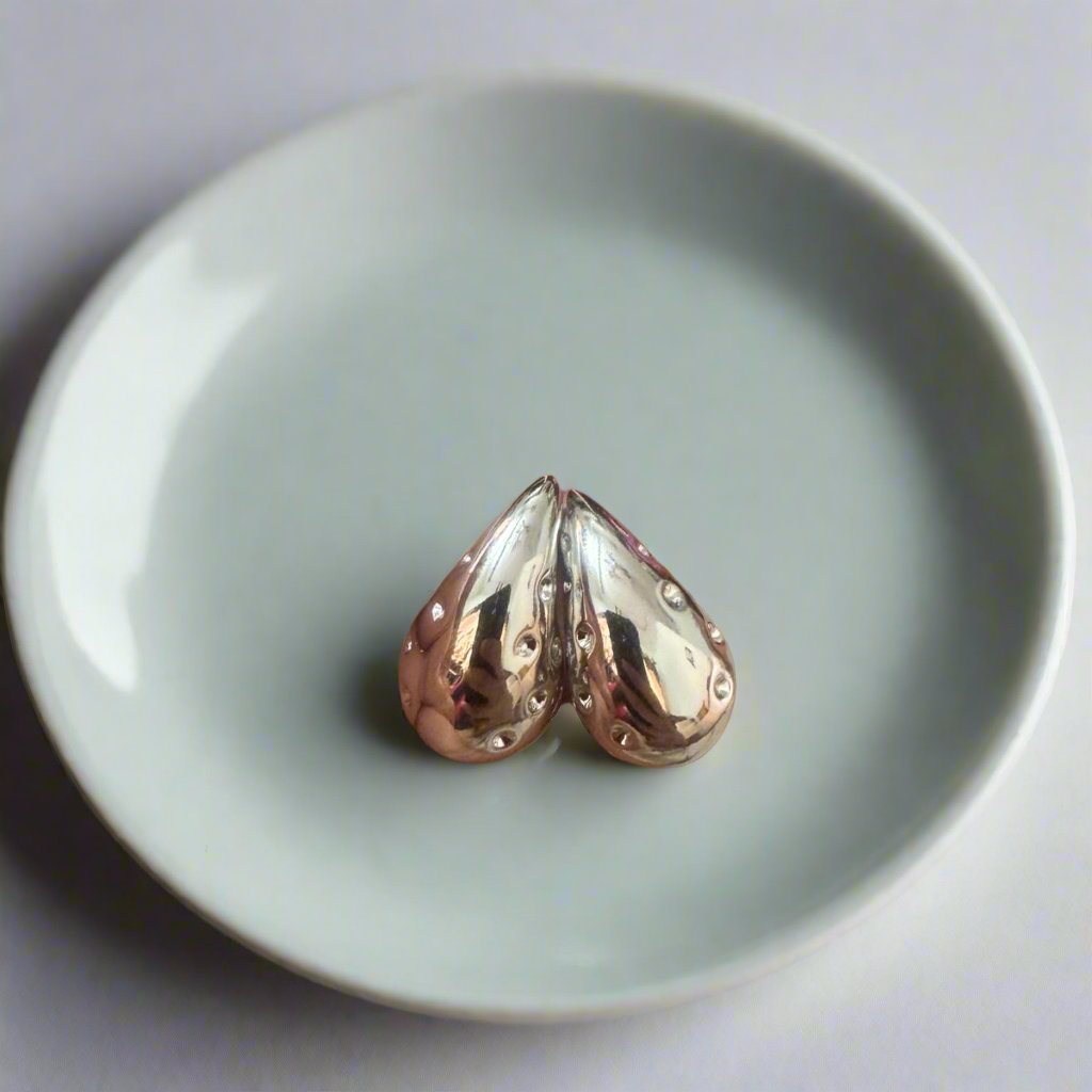 Sliver Dotted Teadrop Earrings