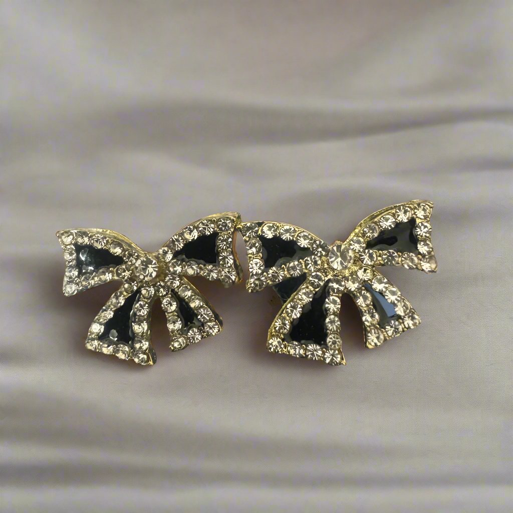 Black Bow Party Wear Studs