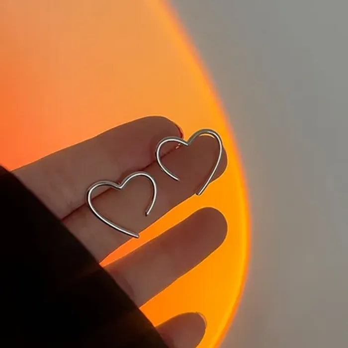 Sliver Half Heart Earrings