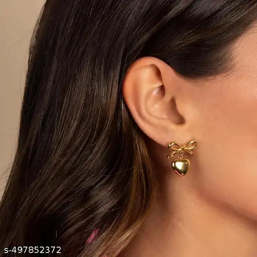 Bow Heart Earrings