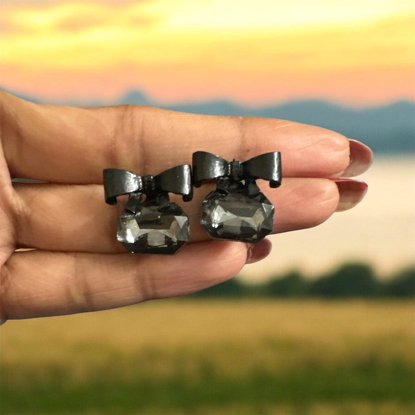 Black Bow Studs