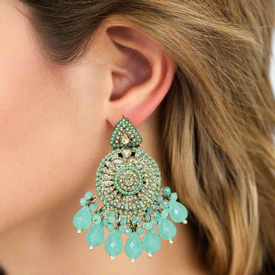 Turquoise Green Chandbalis