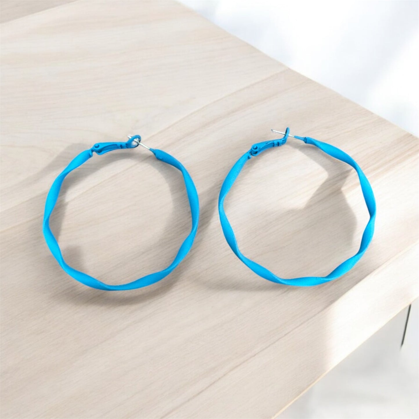 Turquoise Blue Hoop Earrings