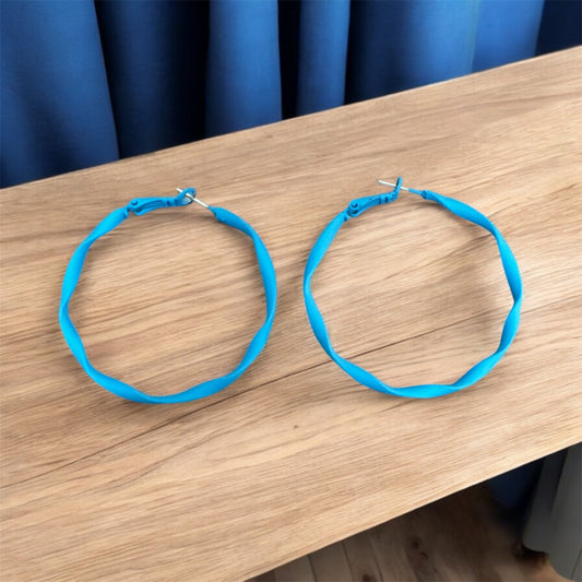 Turquoise Blue Hoop Earrings