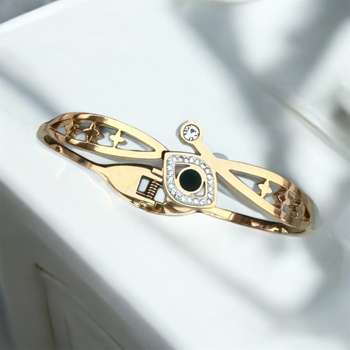 Black Evil Eye Stainless Steel Bracelet