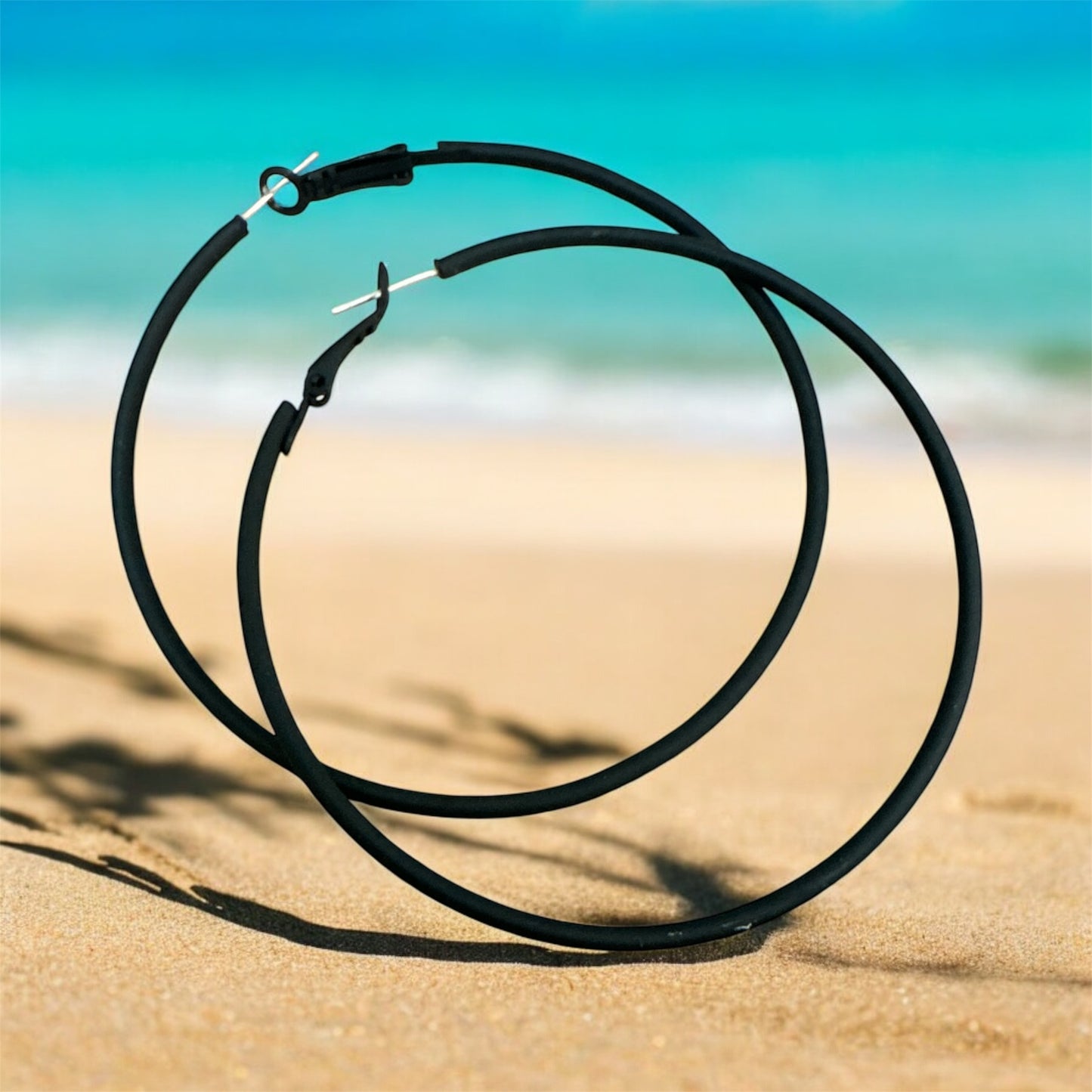 Black Hoop Earrings