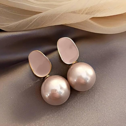 Pink Pearl Drop Earrings