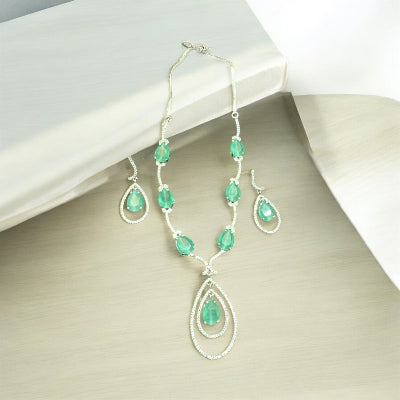 Turquoise Blue Zirconia Jewellery Set