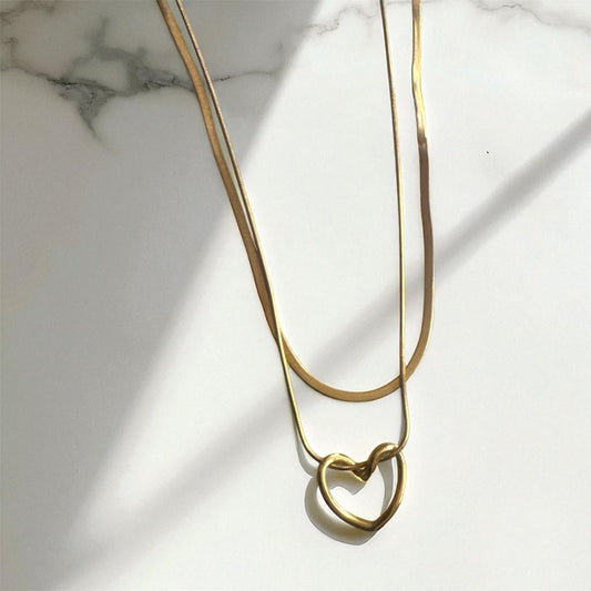 2 Layer Heart Necklace