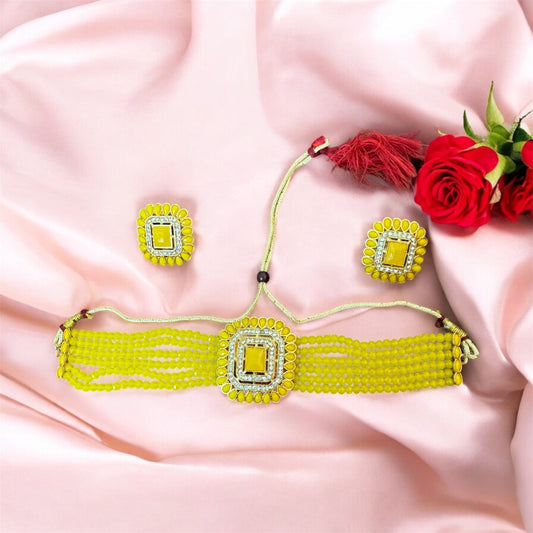 Yellow Choker Jewellery Sets